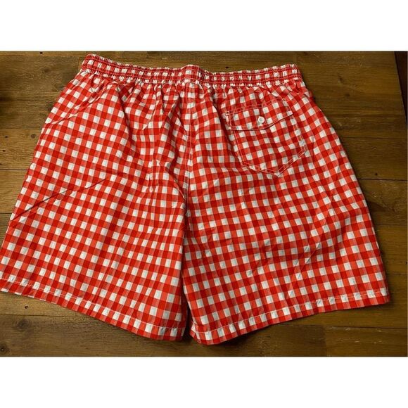 Kanu Surf XXL mens NWT St. Moritz Swim Trunks red white plaid shorts - Picture 7 of 7